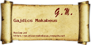 Gajdics Makabeus névjegykártya